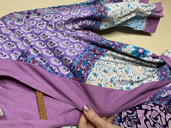 Soft Surroundings Purple Patchwork Robe - Picture 11 of 13